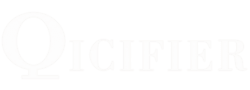 Qicifier white logo footer