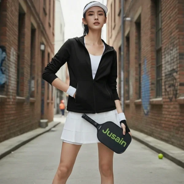 Áo khoác nữ chạy bộ xỏ ngón có mũ 5073WT